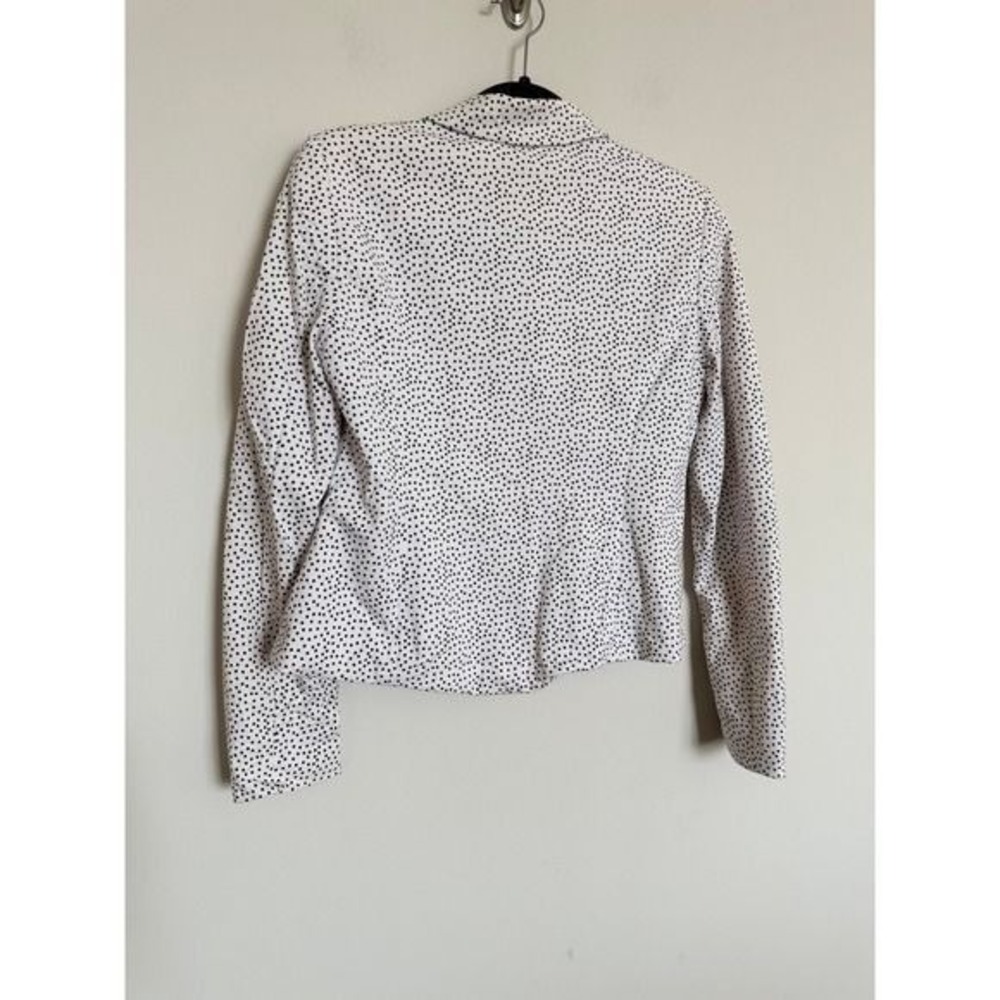 Ann Taylor White Black Polka Dot Blazer Jacket Career Office - Size Medium - Picture 9 of 10